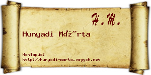 Hunyadi Márta névjegykártya