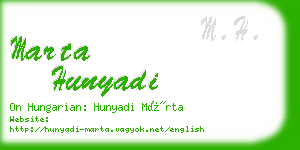 marta hunyadi business card